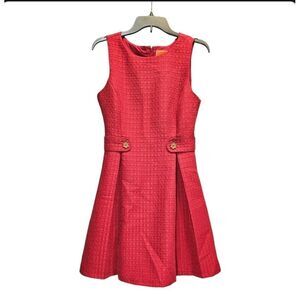 Modcloth Red Textured Midi Dress